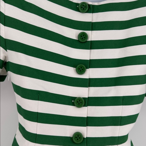 Kate Spade Vintage Yarn Dyed Green Striped Dress - Picture 9 of 12